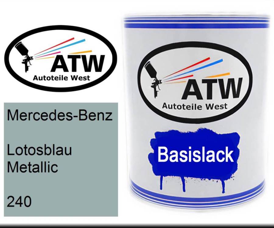 Mercedes-Benz, Lotosblau Metallic, 240: 1L Lackdose, von ATW Autoteile West.